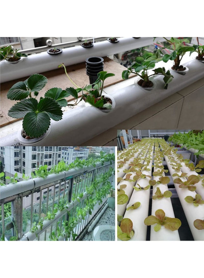 SYOSI أواني شبكية، أكواب نباتية هيدروبونية، سلة حضانة بلاستيكية مشقوقة بحافة عريضة، حاوية حديقة قابلة لإعادة الاستخدام لشتلات الأوركيد ونظام الأكوابونيك، 40 حزمة، 4 بوصة، أسود - Image 4