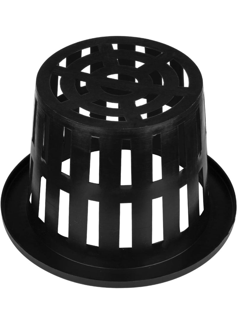 SYOSI أواني شبكية، أكواب نباتية هيدروبونية، سلة حضانة بلاستيكية مشقوقة بحافة عريضة، حاوية حديقة قابلة لإعادة الاستخدام لشتلات الأوركيد ونظام الأكوابونيك، 40 حزمة، 4 بوصة، أسود - Image 3