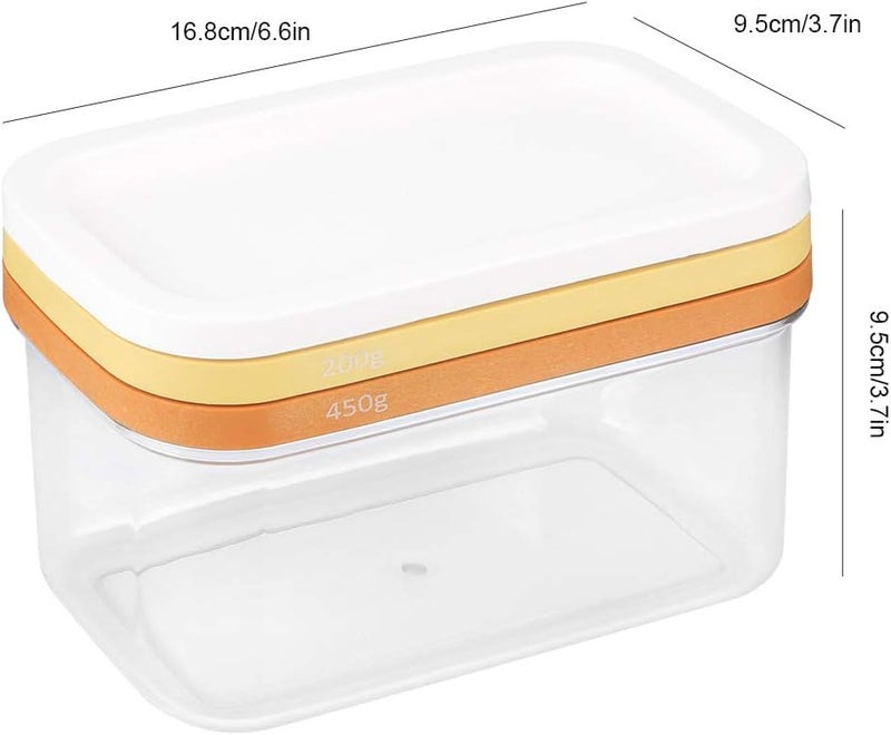 GION Butter Box with Cutting Grid 2 in 1 Plastic Butter Box with Lid Multipurpose Transparent Butter Storage Container with Cover for Kitchen and Refrigerator 1Pcs - Image 2