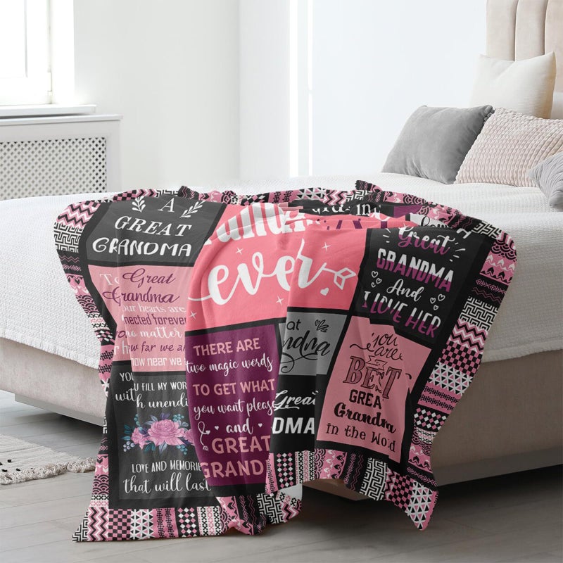 Mcurore Great Grandma Gifts بطانية 60 "" X50 "" عيد الميلاد/هدايا عيد ميلاد لجدة عظيمة هدايا الجدة العظيمة هدايا لجدة عظيمة لجدة جدة رائعة أفضل الأفكار الجدة العظيمة - Image 4
