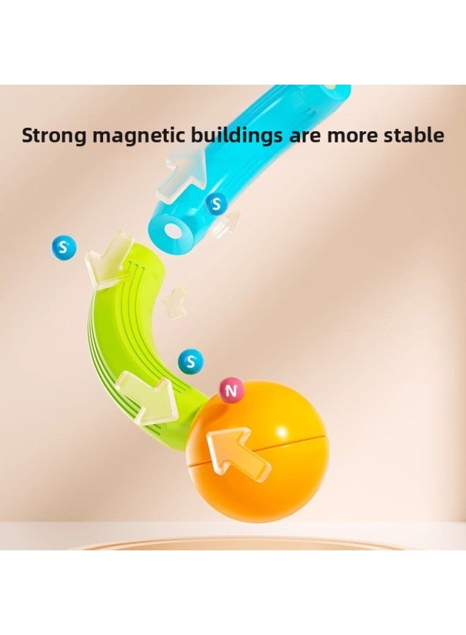 Handmade Puzzle Changeable Magnetic Stick Children's Building Blocks Assembled Pieces Baby Boys And Girls Magnet Stitching Toys Wholesale-Color:[upgraded Strong Magnet] Pure 108 Pieces (send Instructions + Large Apricot And Yellow Mushroom Bucket)  - Image 3