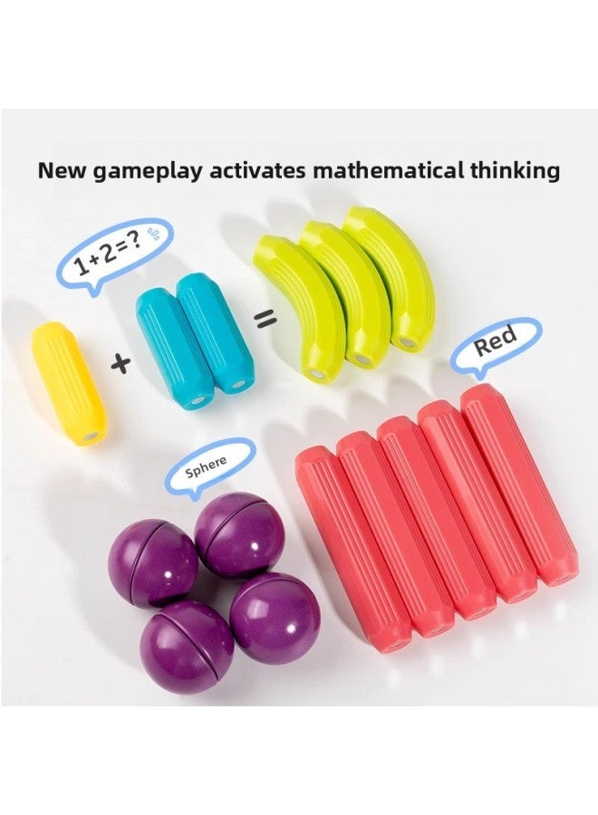 Handmade Puzzle Changeable Magnetic Stick Children's Building Blocks Assembled Pieces Baby Boys And Girls Magnet Stitching Toys Wholesale-Color:[upgraded Strong Magnet] Pure 108 Pieces (send Instructions + Large Apricot And Yellow Mushroom Bucket)  - Image 5
