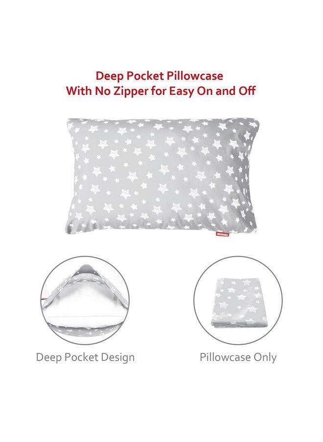Moonsea Moonsea Toddler Bed Sheets, 3 Piece Toddler Sheet Set, Soft Breathable Crib Bedding Set for Boys Includes a Flat Sheet, a Fitted Sheet, a Pillowcase, Grey Star  - Image 4