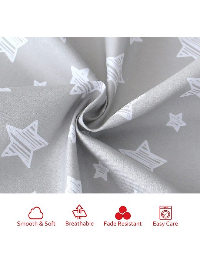 Moonsea Moonsea Toddler Bed Sheets, 3 Piece Toddler Sheet Set, Soft Breathable Crib Bedding Set for Boys Includes a Flat Sheet, a Fitted Sheet, a Pillowcase, Grey Star  - Image 2
