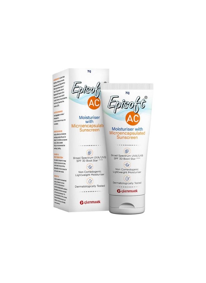 Episoft - Ac Moisturiser With Sunscreen| Light, Non-Greasy Face Cream | Spf 30+ | Anti-Acne Benefits, Anti-Hyperpigmentation | For Oily Skin | For Men And Women| 75 Gms - Image 1