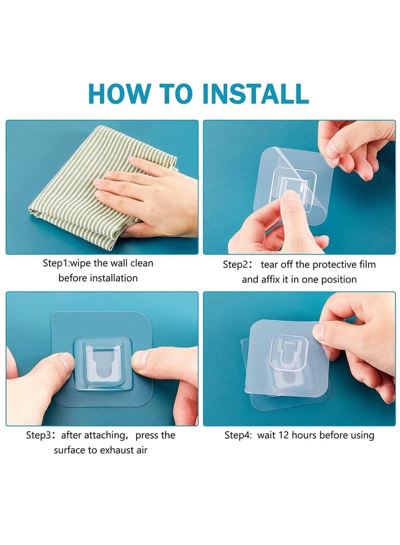 20 Pack Double Sided Wall Hook, Wall Hooks for Hanging, Self Adhesive Hooks for Bathroom Kitchen Office Hanging - Image 5