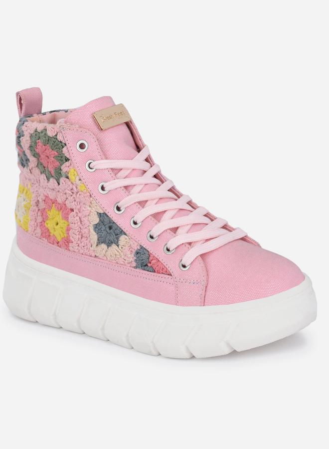 Fresh Feet Fresh Feet Crochet High Top Lace-Up Sneakers  - Image 3