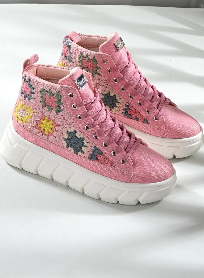 Fresh Feet Fresh Feet Crochet High Top Lace-Up Sneakers  - Image 1