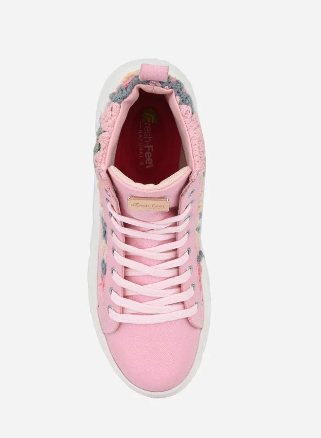 Fresh Feet Fresh Feet Crochet High Top Lace-Up Sneakers