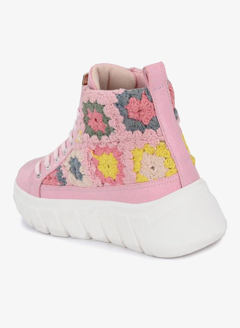 فريش فيت أحذية رياضية نسائية عالية من الكروشيه برباط - Image 4