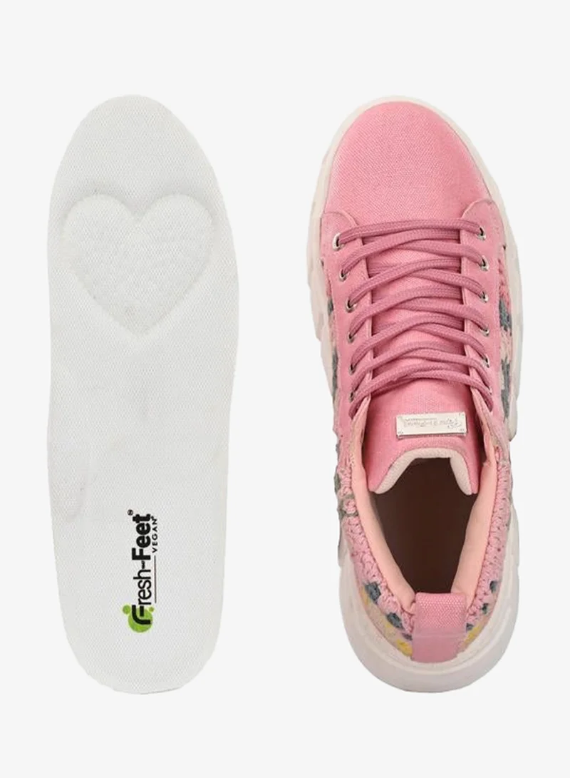 Fresh Feet Fresh Feet Crochet High Top Lace-Up Sneakers