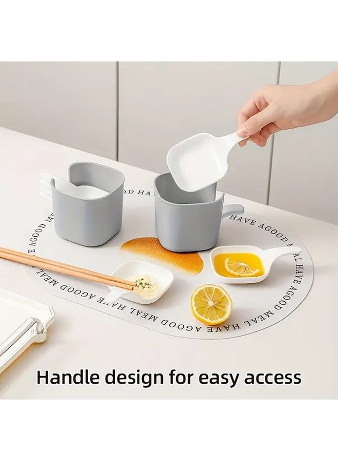 Seven Piece Square Sauce Bowls With Handles And Storage Box - Image 5