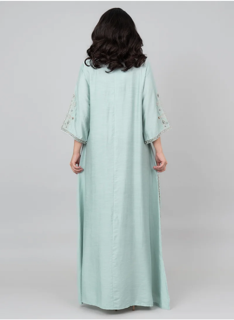 IKKXA Royal Radiance Crystal Jalabiya IK3007 Turquoise