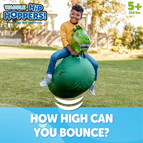 WADDLE Large Inflatable Bouncy Hopper - Ride On, Indoor, Outdoor Toys, Bouncy Horse for Girls and Boys, Durable, Easy Grip Handles, Dinosaur Toys, Kids, Up to 250lbs, Ages 5 and Up (Trex) - Image 2