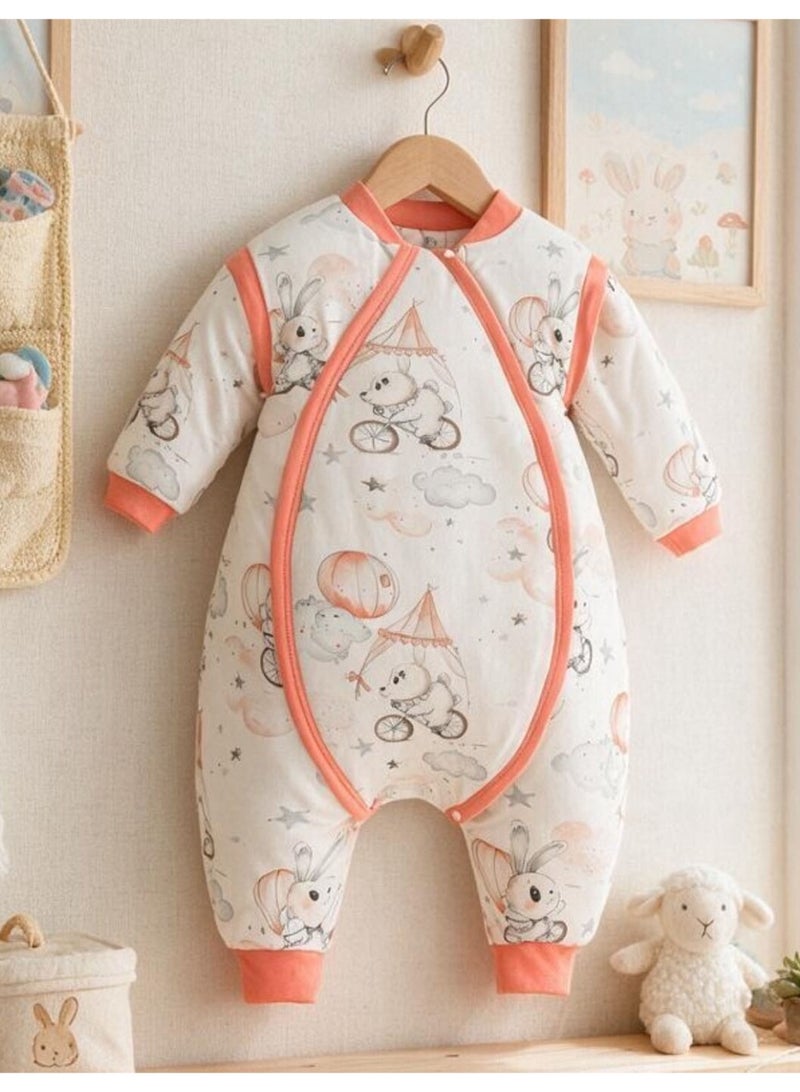 Baby Romper, Thin Style Baby Playsuit,Filled With Natural Pure Cotton, Warm& Skin-friendly Kids Jumpsuit, LooseFit, Suitable For Four Seasons &Outdoor Activities - Image 5