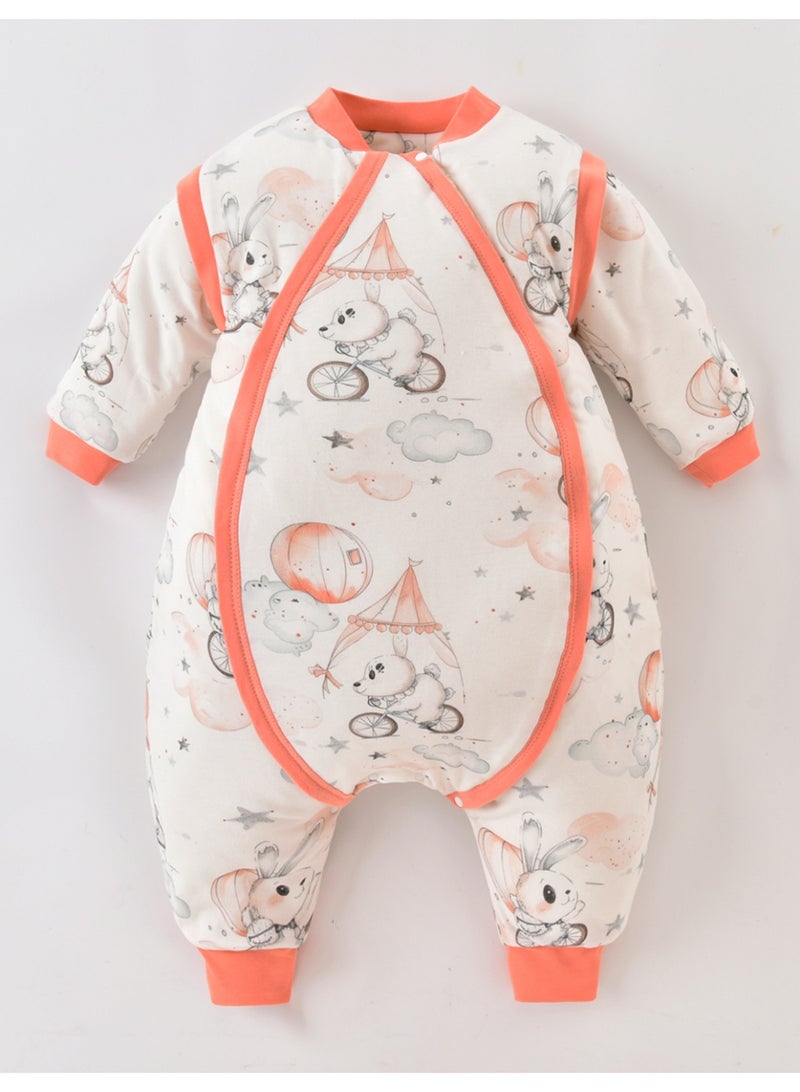 Baby Romper, Thin Style Baby Playsuit,Filled With Natural Pure Cotton, Warm& Skin-friendly Kids Jumpsuit, LooseFit, Suitable For Four Seasons &Outdoor Activities - Image 1