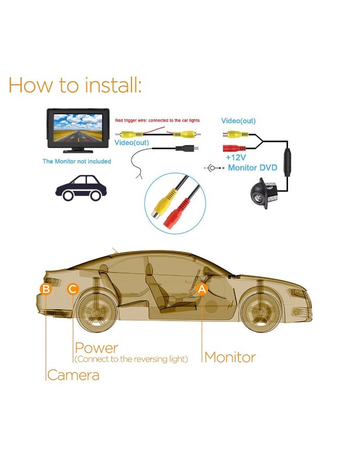 SPIDER AHD Rear View Camera 1080P Full HD – 170° Wide Angle Waterproof & Shockproof Reverse Parking Camera, Night Vision, Universal Backup Camera for Cars, SUVs, Trucks & Vans - ET10681 - Image 4