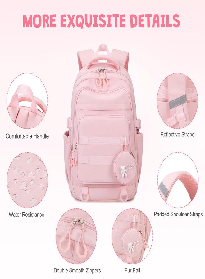 ACESAK Girls Backpack - 3PCS Backpack for Cute School Backpacks for Girls, Pink - Image 4