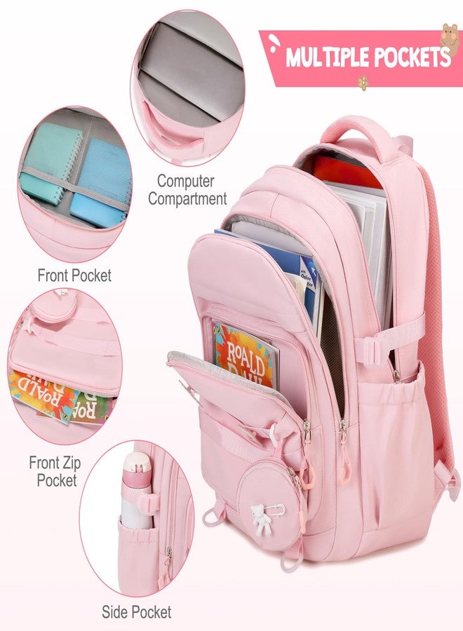 ACESAK Girls Backpack - 3PCS Backpack for Cute School Backpacks for Girls, Pink - Image 3