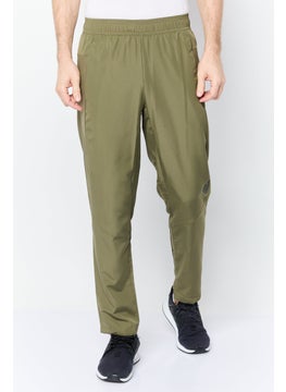 Men Regular Fit Brand Logo Training Track Pant, Olive
