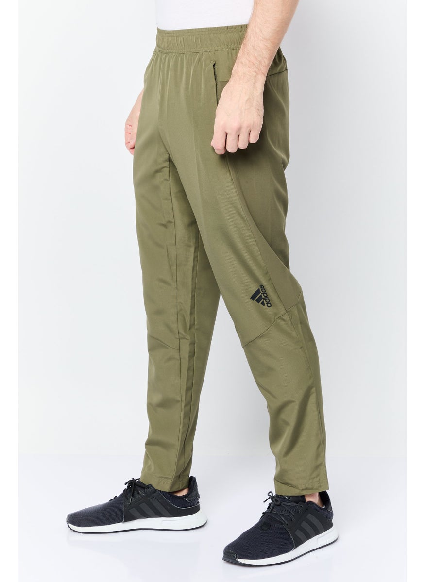 Adidas - Men Regular Fit Brand Logo Training Track Pant, Olive - Image 1