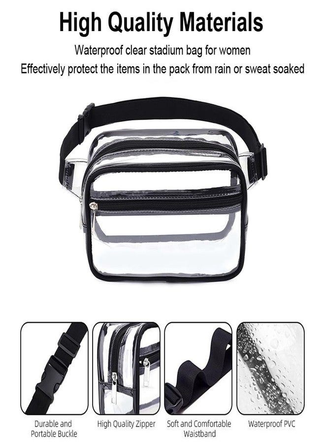 Hiflyer Clear Purses for Women Stadium, Fanny Pack Clear Bag Belt Bag Clear Stadium Bag, Clear Bag Stadium Approved Crossbody Bags for Women Trendy (White), White, Clear Bag - Image 3