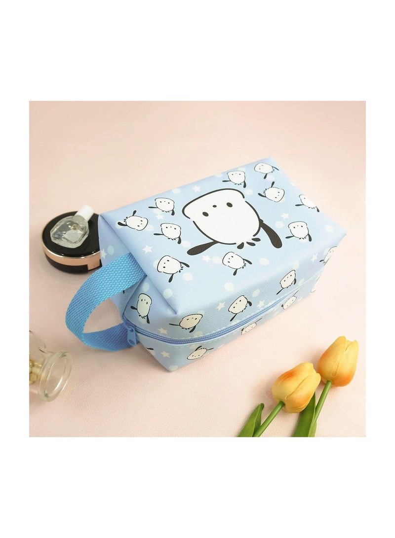Cute Makeup Bag Portable, Cartoon Large Capacity PU Leather Travel Small Toiletry Bag Cosmetic Pouch with Zipper, Kawaii Waterproof Skin Care Bags Pencil Bag for Girls Women - Image 4