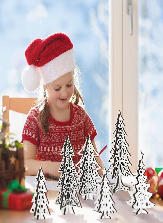 مايتيز مجموعة مايتيز المكونة من 12 قطعة من أشجار عيد الميلاد الخشبية لتزيين الطاولات، أشجار عيد الميلاد ثلاثية الأبعاد، قطع مركزية لعيد الميلاد، لافتات خشبية للطاولات، صينية متعددة الطبقات على طراز المزرعة، ديكور منزلي لفصل الشتاء للمنزل والمكتب على طراز المزرعة (شجرة). - Image 4