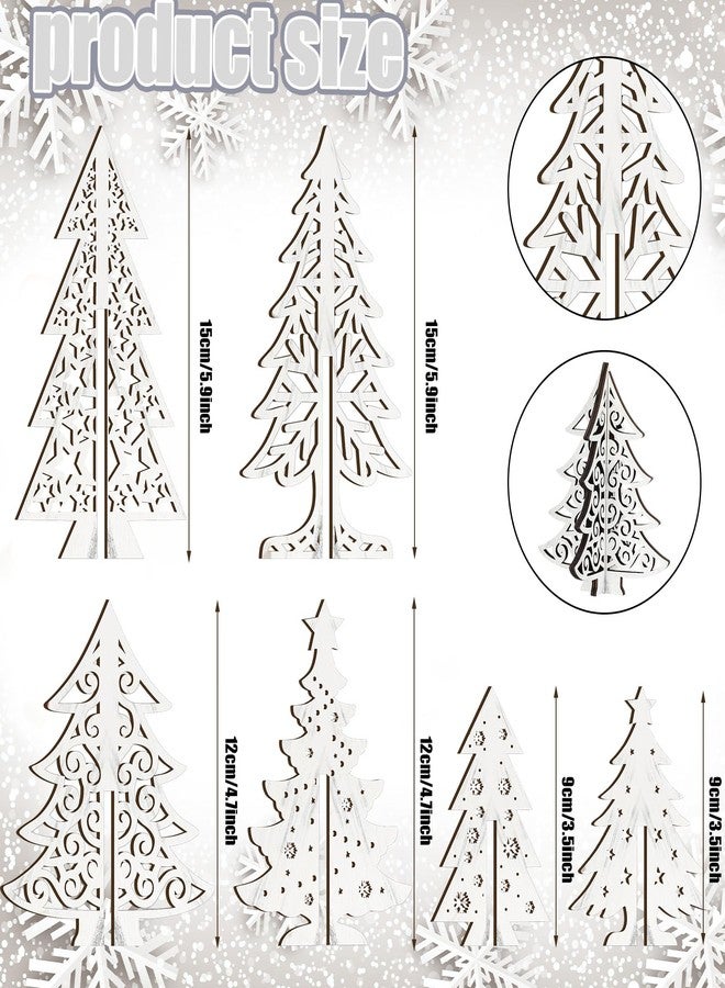 مايتيز مجموعة مايتيز المكونة من 12 قطعة من أشجار عيد الميلاد الخشبية لتزيين الطاولات، أشجار عيد الميلاد ثلاثية الأبعاد، قطع مركزية لعيد الميلاد، لافتات خشبية للطاولات، صينية متعددة الطبقات على طراز المزرعة، ديكور منزلي لفصل الشتاء للمنزل والمكتب على طراز المزرعة (شجرة). - Image 2