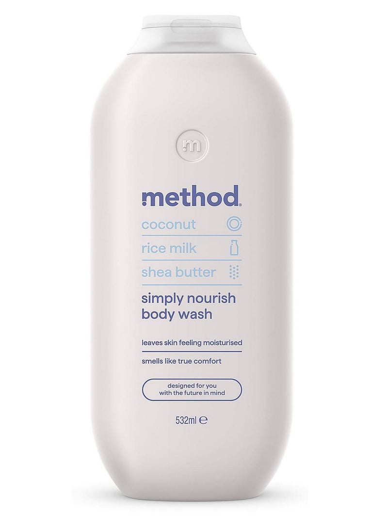 ميثود غسول الجسم المغذي ببساطة بجوز الهند وحليب الأرز وزبدة الشيا 532 مل - Image 1