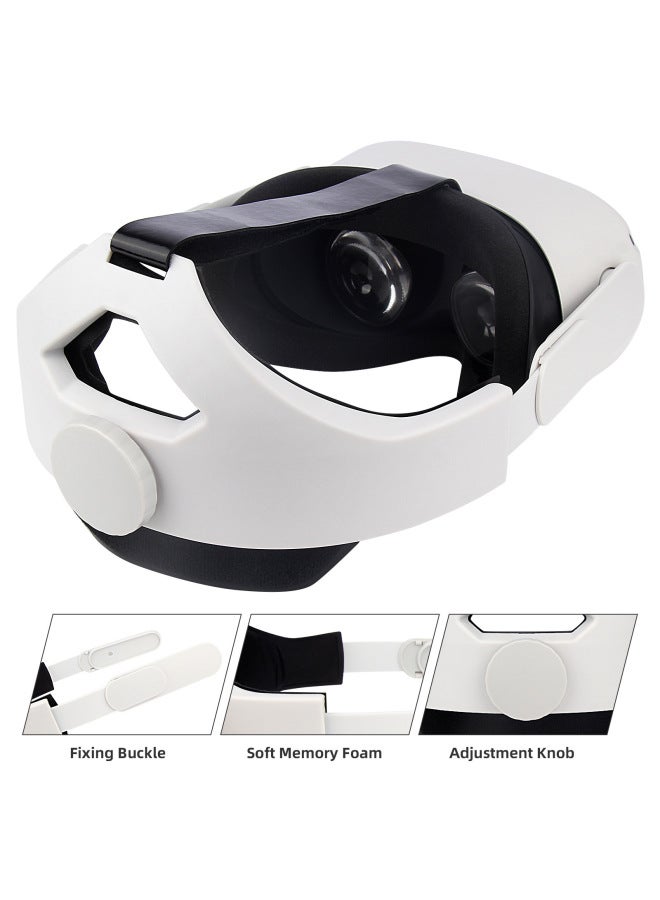 VR All-in-one 3D VR Glasses Suitable For Oculus Quest 2 Adjustable Head Wear Accessories Headband-Color:White - Image 2