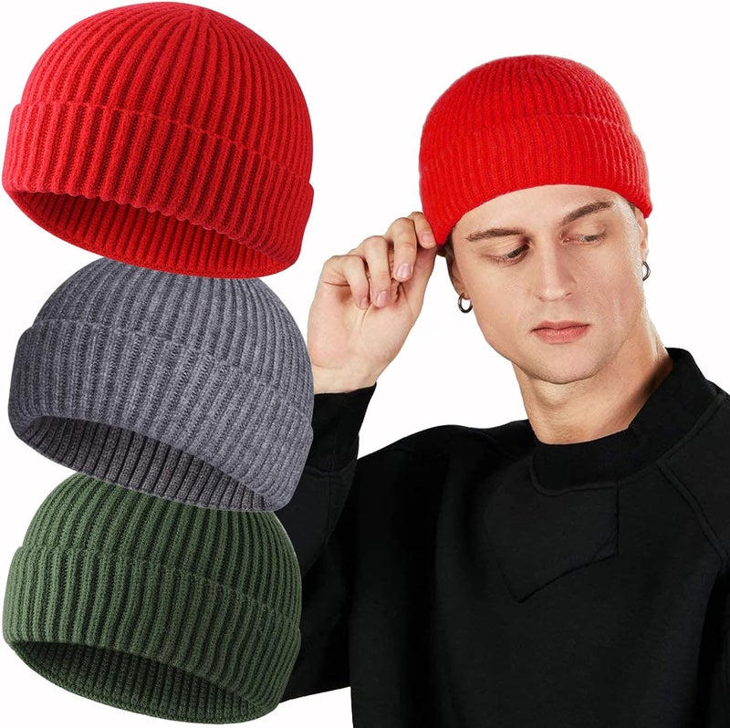 Roybens Swag Wool Knit Cuff Short Fisherman Beanie for Men Women, Winter Warm Hats - Image 1