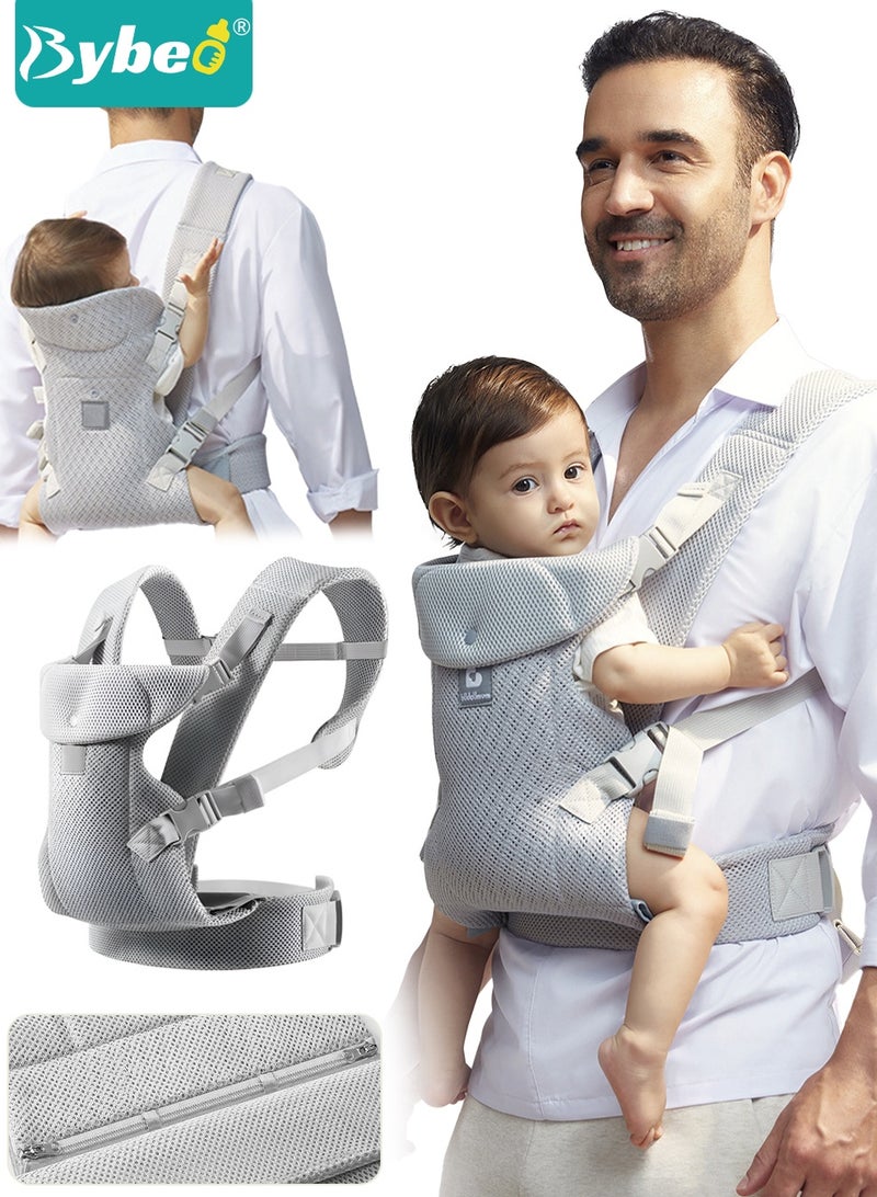 Bybeo Baby Wraps Carrier, Breathable Ergonomic Infant Front Facing/Back Carriers Adjustable Baby Strap Waist Carrier for Newborn to Toddler 0-30kg, One Size Fits All  - Image 1