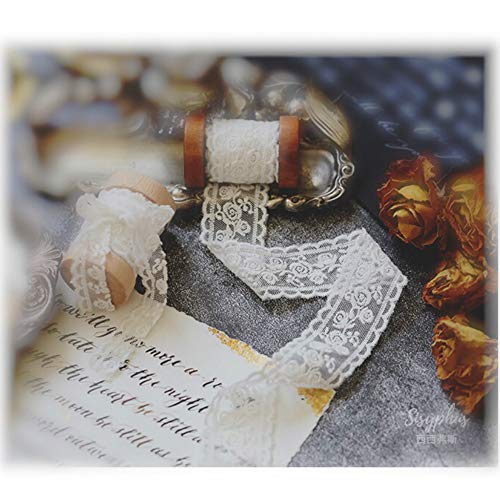 Sourcemall Lace Trim Ribbon, Delicate White Floral Ribbon for Wedding/Bridal Decoration, DIY Craft Sewing, Home Decoration, 5 Yards - Image 5