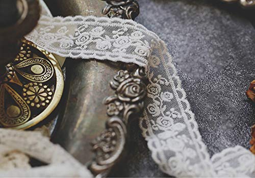 Sourcemall Lace Trim Ribbon, Delicate White Floral Ribbon for Wedding/Bridal Decoration, DIY Craft Sewing, Home Decoration, 5 Yards - Image 4