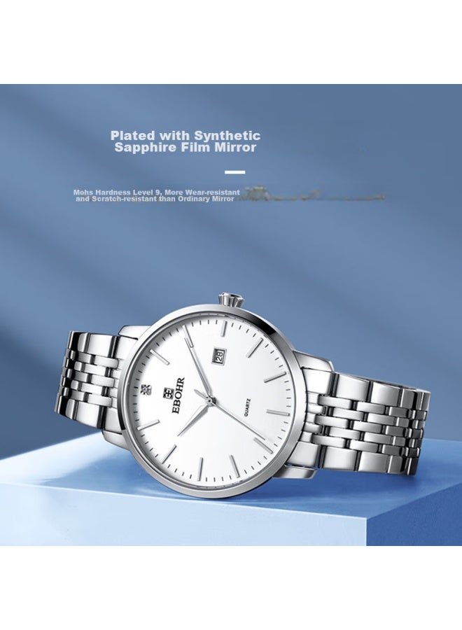 Ebohr Men's Watch, Master Series Simple Men's Couple Watch, Holiday Gift, White Quartz Men's Watch 50290512 - Image 3