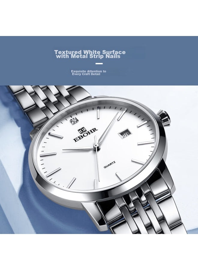 Ebohr Men's Watch, Master Series Simple Men's Couple Watch, Holiday Gift, White Quartz Men's Watch 50290512 - Image 5
