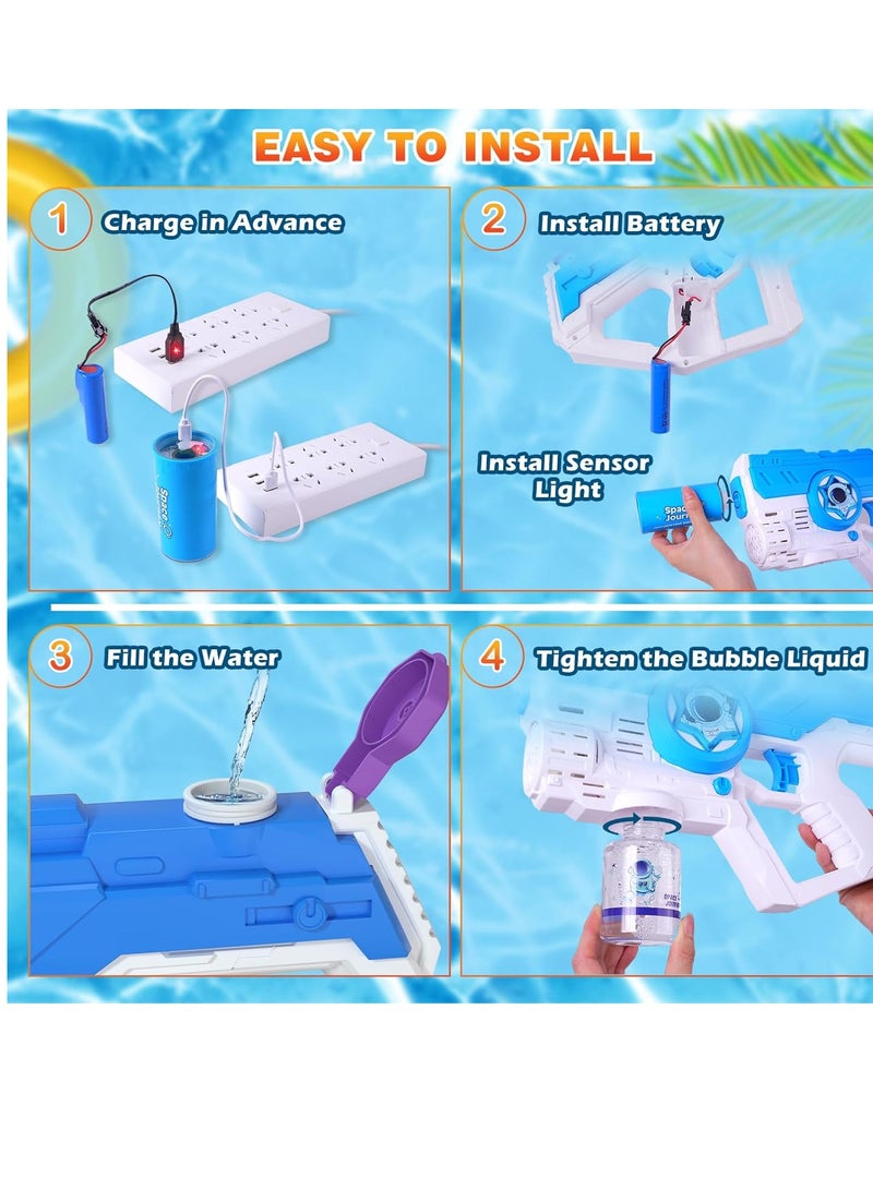 SYOSI Electric Water Gun Toys Electric Water Gun Automatic Super Soaker 2 in 1 Automatic Water Squirt 500CC 32FT Long Range Rechargeable Water Pistol Summer Outdoor Toys - Image 3