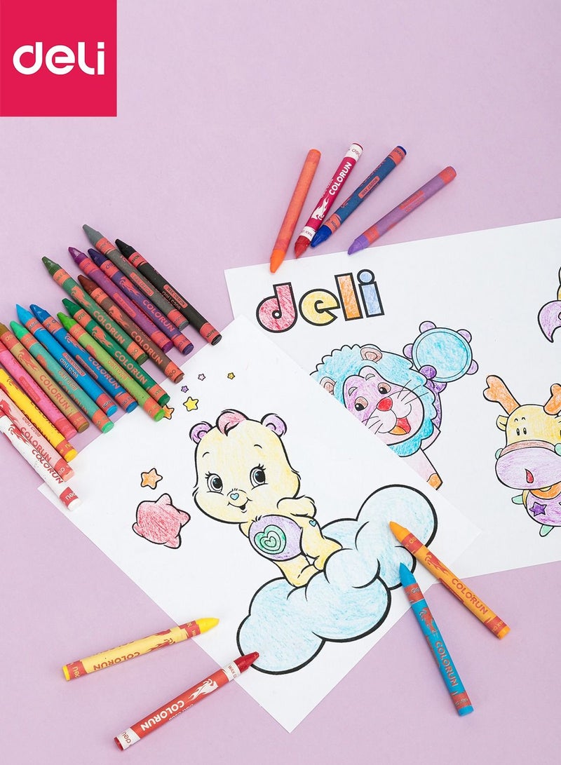 Deli 18-Piece Standard Wax Crayon Multicolour Thin Rod Round Barrel Non-toxic School Supplies for Teachers Sudents - Image 4