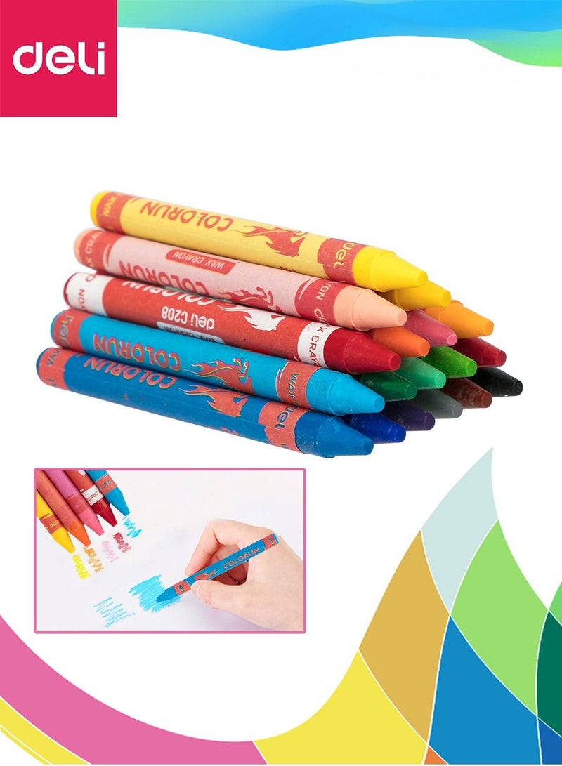 Deli 18-Piece Standard Wax Crayon Multicolour Thin Rod Round Barrel Non-toxic School Supplies for Teachers Sudents - Image 5