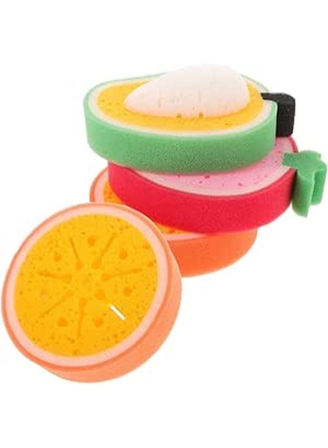 4Pcs Fruit Design Kitchen Sponges Thick Washable Scrubbers For Dish Sink Oil Cleaning - Image 1