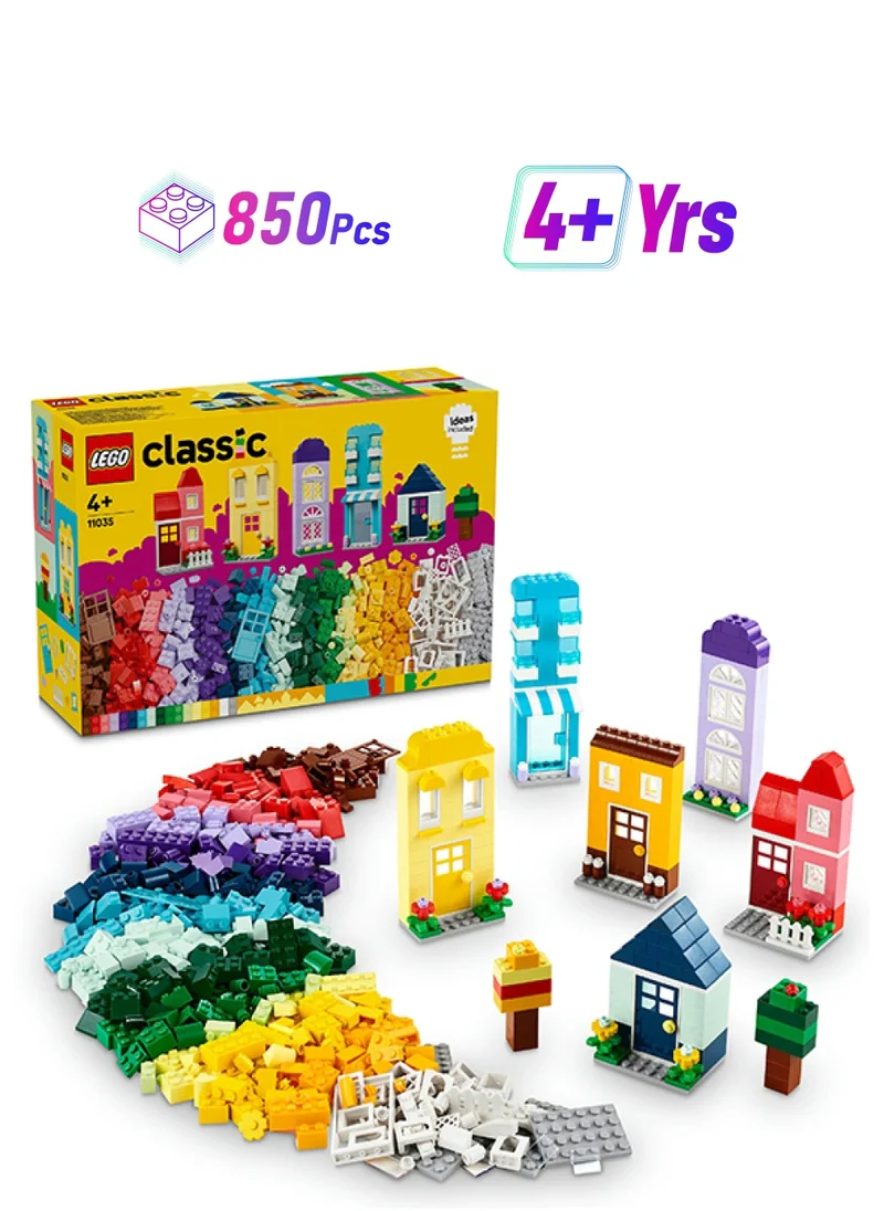 ليغو Classic Creative Houses, Bricks Building Toys Set for Kids, Creative Toy Gift with House Accessories for Young Builders, Perfect for Boys & Girls Aged 4+ (850 Pieces) 11035