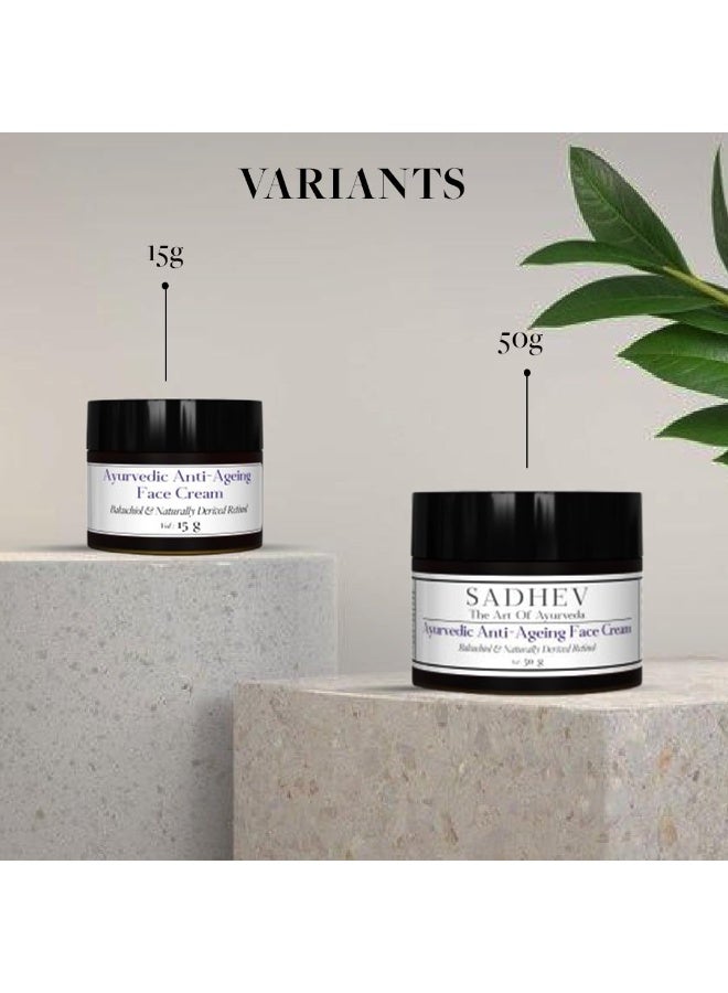 Sadhev Ayurvedic Anti-Ageing Face Cream With Goodness Of Bakuchiol And Naturally Derived Retinol for Wrinkles And Fine lines 50 gm - Image 4