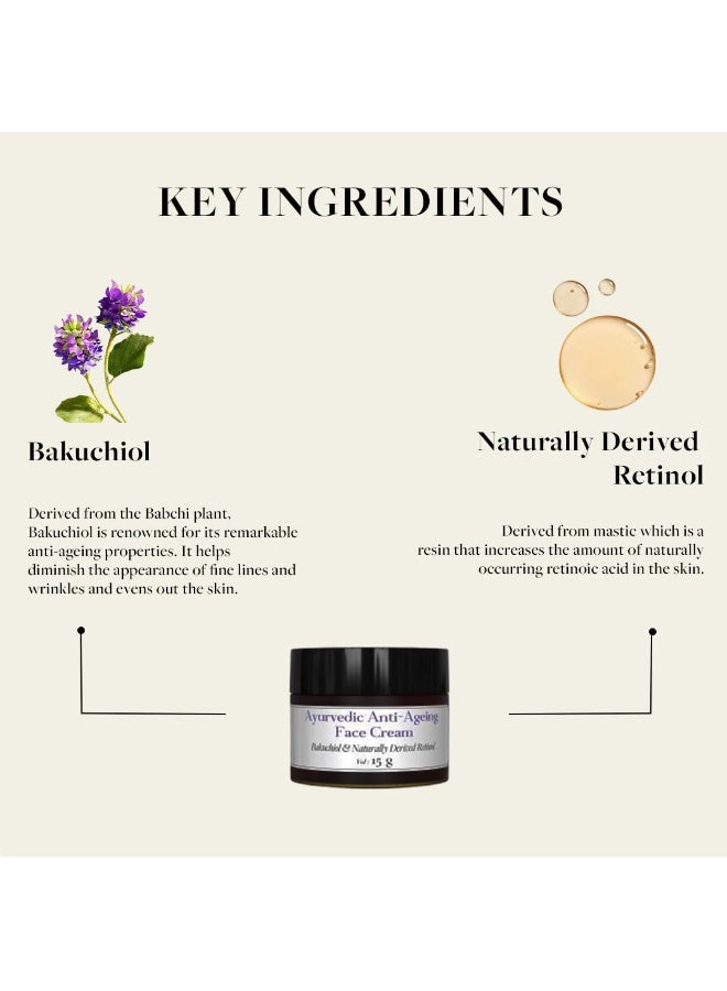 Sadhev Ayurvedic Anti-Ageing Face Cream With Goodness Of Bakuchiol And Naturally Derived Retinol for Wrinkles And Fine lines 50 gm - Image 2