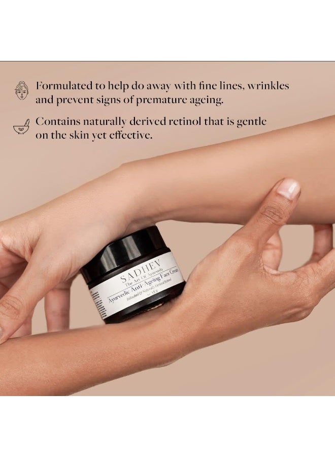 Sadhev Ayurvedic Anti-Ageing Face Cream With Goodness Of Bakuchiol And Naturally Derived Retinol for Wrinkles And Fine lines 50 gm - Image 3
