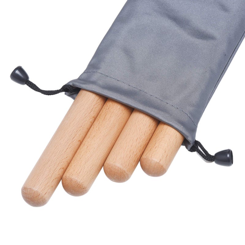 Mihey 2 Pairs Classical Wood Claves Musical Percussion Instrument, 8 Inch Rhythm Natural Hardwood Sticks with a Carry Bag - Image 3