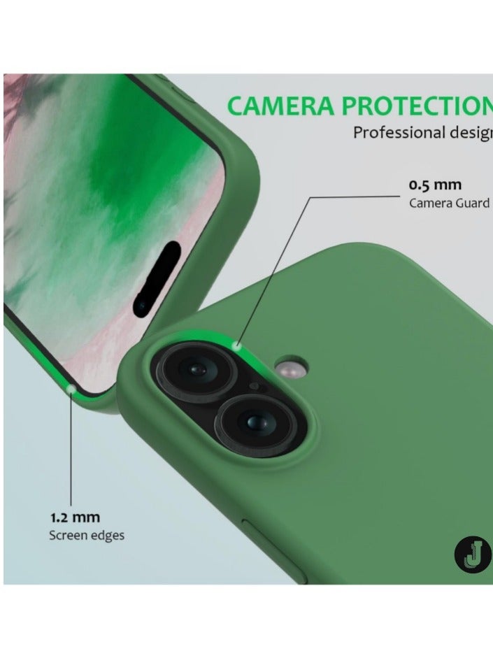 JAJEEK "iPhone 16 Slim Fit Matte Green TPU Case – Soft, Flexible Silicone Back Cover for Sleek Protection" - Image 2