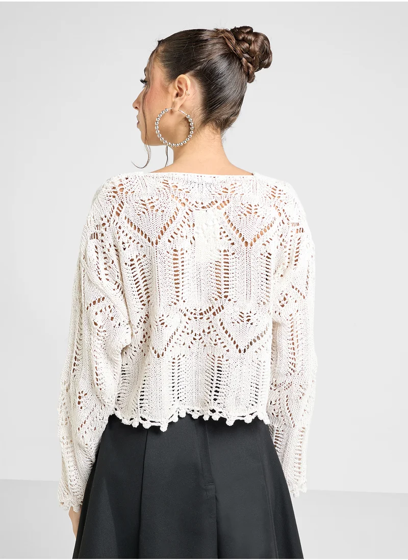 Ginger Crotchet Knit Top