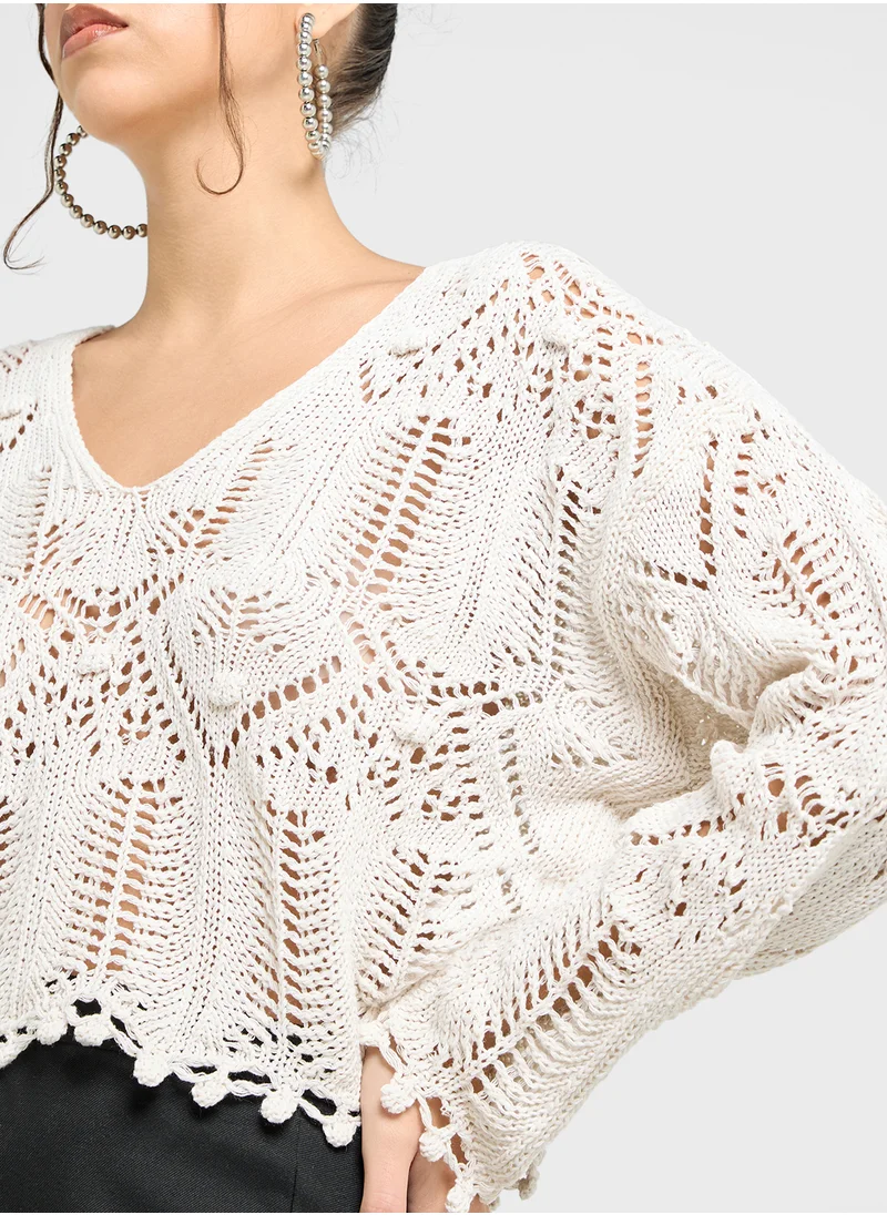 Ginger Crotchet Knit Top