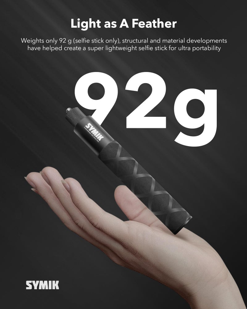 SYMIK Invisible Selfie Stick for Insta360 (70 cm/27.6 in), Aluminum Alloy Extension Stick Portable Extendable Monopod Pole with 1/4'' Screw and Wrist Strap for Insta 360 X5 X4 Air X3 ONE X2 Osmo 360 - Image 3
